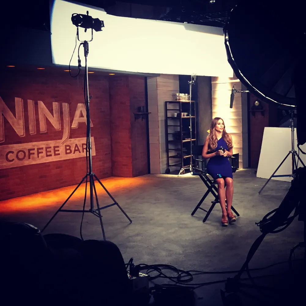 Sofia Vergara on the Ninja Coffee Bar set
